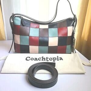 NWT Coachtopia Coach Alter/Ego Large Slouchy Multi 3 Checkered Shoulder Bag